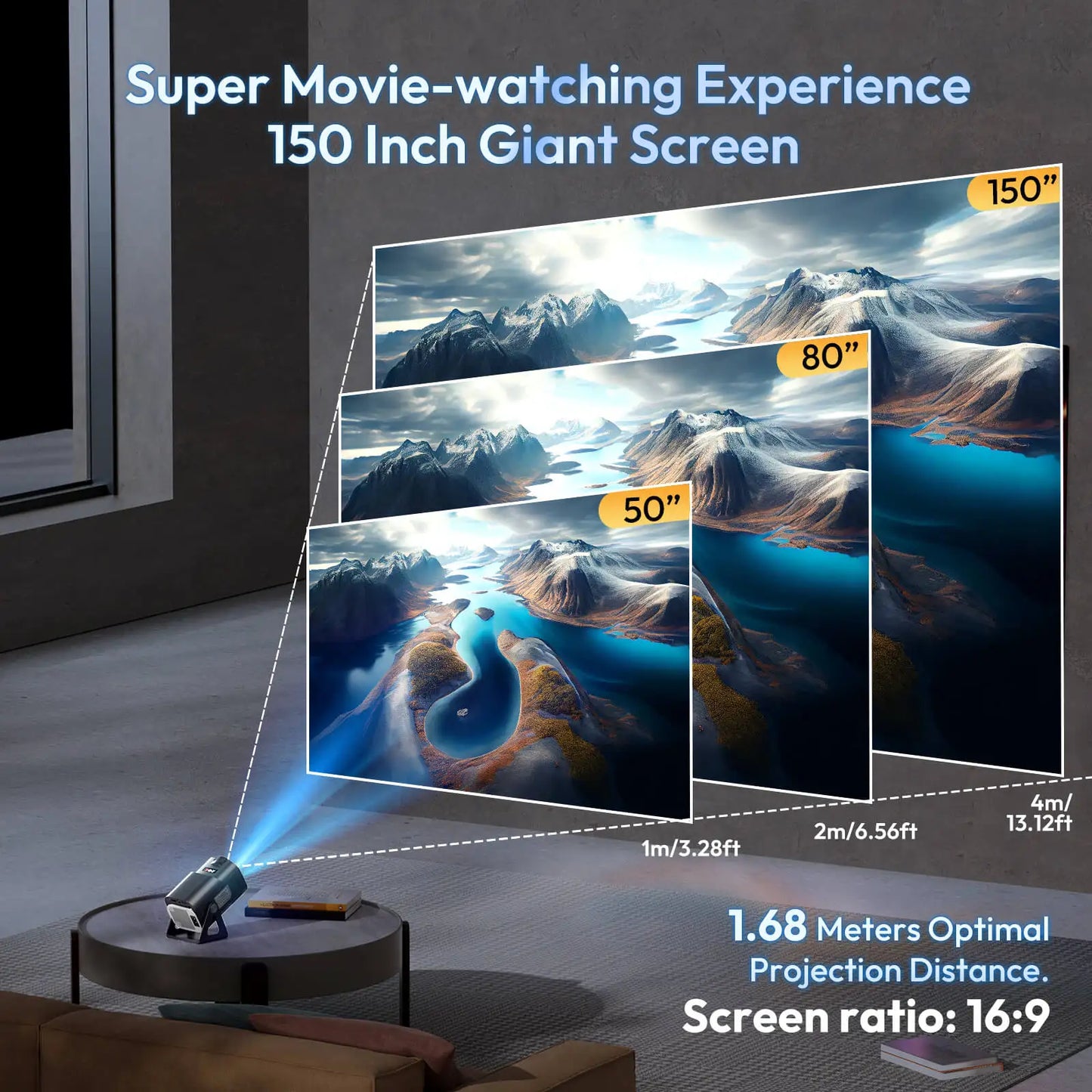 Mini Smart Projector – WiFi, Bluetooth & 130" Home Cinema