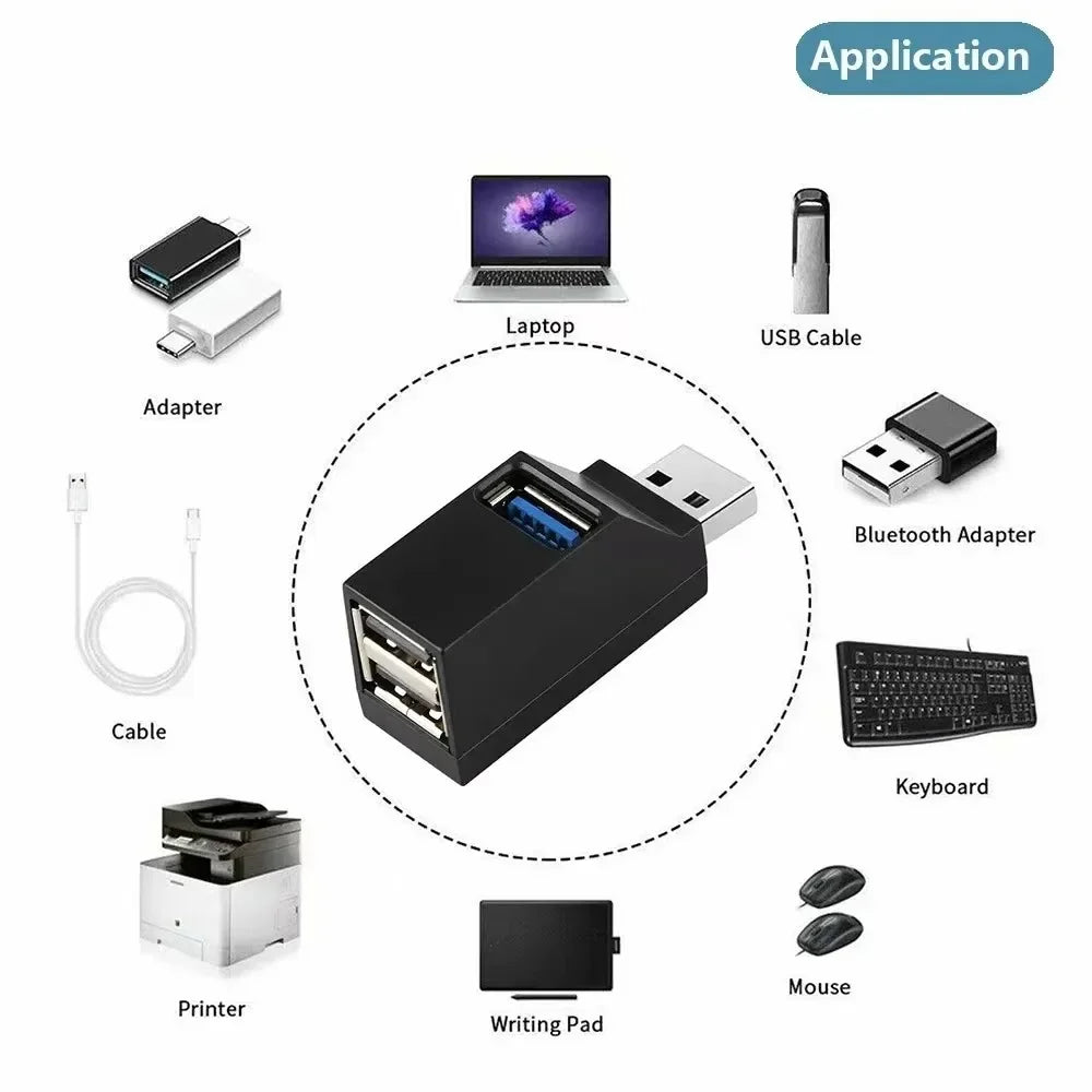USB 3.0 HUB Extender Car Splitter Multi Port USB Hubs 2.0 Laptop Office Multi Function Reading Usb Disk Charging Adapter
