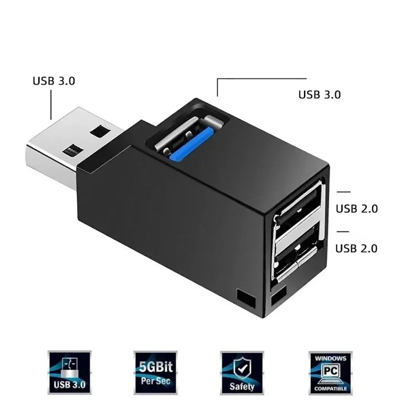 USB 3.0 HUB Extender Car Splitter Multi Port USB Hubs 2.0 Laptop Office Multi Function Reading Usb Disk Charging Adapter