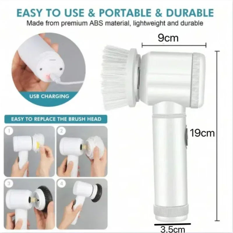 7-in-1 Electric Spin Scrubber – Rechargeable Bathroom & Tile Cleaning Brush