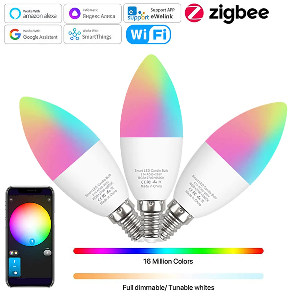 Smart WiFi LED Bulb – RGB, Voice Control, Alexa & Google Compatible