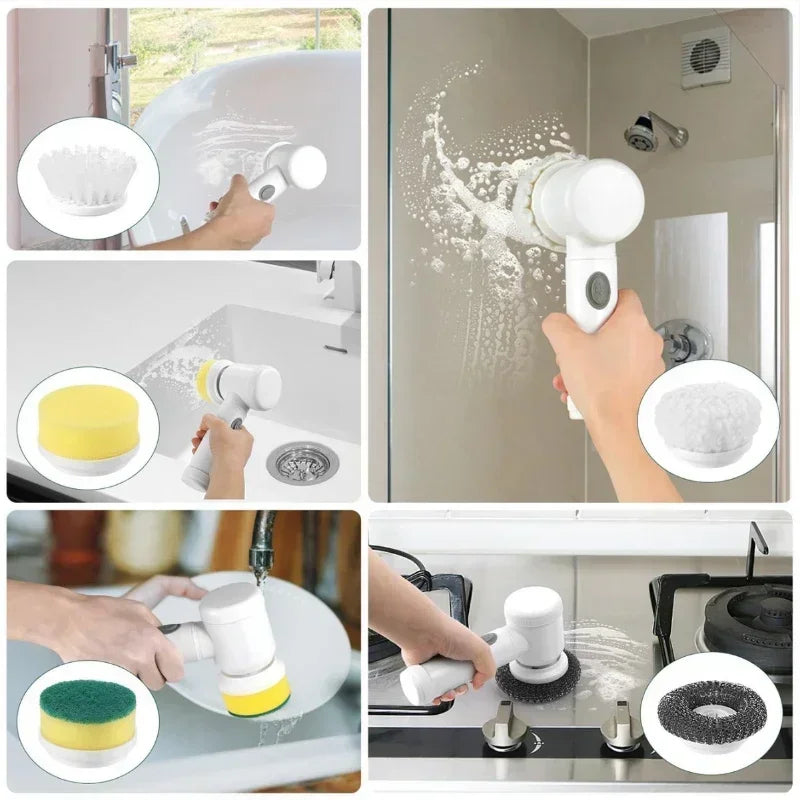 7-in-1 Electric Spin Scrubber – Rechargeable Bathroom & Tile Cleaning Brush