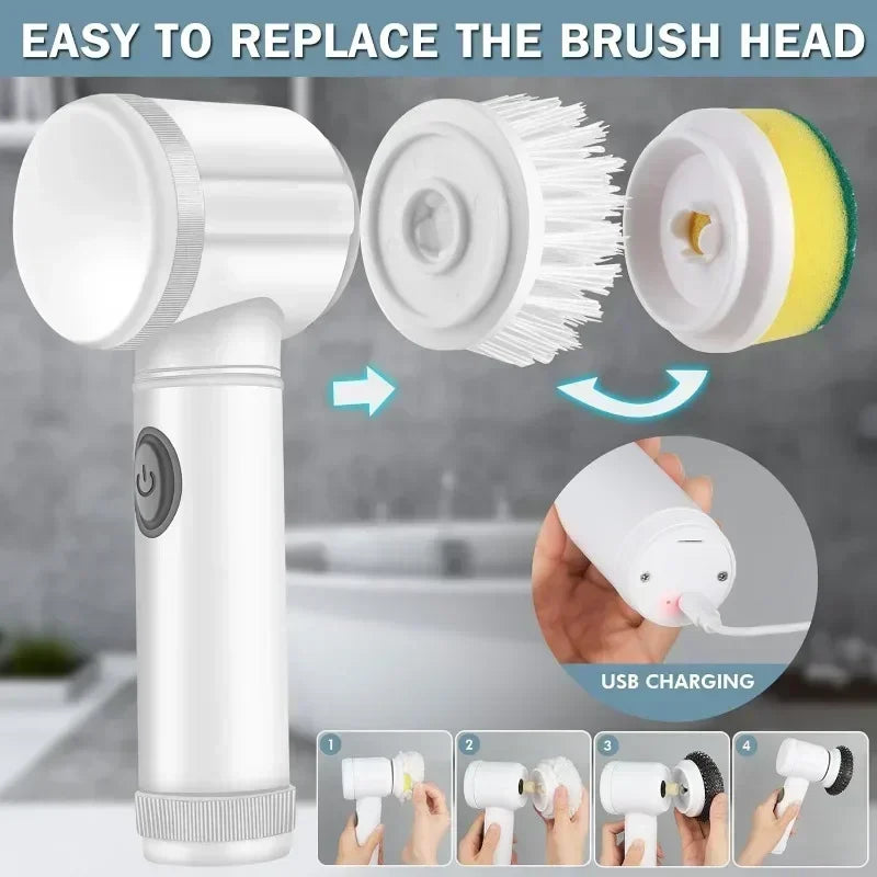 7-in-1 Electric Spin Scrubber – Rechargeable Bathroom & Tile Cleaning Brush